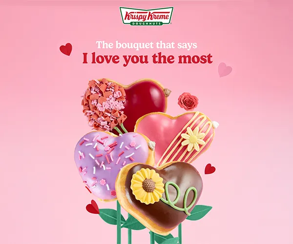 Valentine's Day campaign promotional image 1, Krispy Kreme